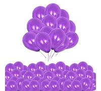 Trimming Shop Globos morados de 10 pulgadas, 50 globos de látex de grado de helio para cumpleaños, bodas, baby shower, aniversario, compromiso, revelación de género, fiestas de bautizo y decoración de