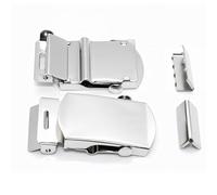 Trimming Shop Hebilla de cinturón para hombre y mujer, hebilla de cinturón de estilo militar con cierre seguro, cierre de metal, accesorio unisex para correas y cinturones de lona, plata, 30mm