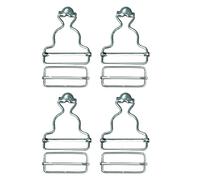 Trimming Shop Hebillas de 30 mm para peto de metal con cierre deslizante rectangular, hebillas de triple deslizamiento para tirantes, overoles para niños, correas, monos, vestidos de pinafore, plata,