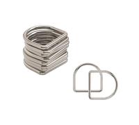 Trimming Shop Hebillas de Metal soldadas con Anillo en D duraderas para cinturón, Correa de Correas, monederos, Accesorios para Bolsos de Bricolaje, 20mm, Plata, 10 Piezas