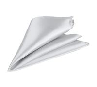 Trimming Shop Italiano Cuadrado Satén Pañuelo para Ropa Formal, Bodas, Graduación, Celebración, Graduación, Fiestas - Unisex, Diseño Clásico - Plateado, 9" (23cm), 9" (23cm)