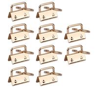 Trimming Shop Juego de 10 llaveros dorados de 25 mm con anillo dividido de metal para correa de cincha, cinta y cinturón de cuero