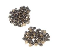 Trimming Shop Juego de 100 remaches de cuero, remaches tubulares de doble tapa, pernos de metal duraderos para manualidades en cuero, bolsos, cinturones, bolsos, zapatos, reparación de ropa, bronce, 9