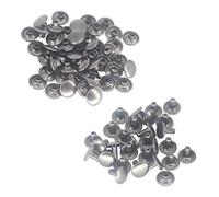 Trimming Shop Juego de 100 Remaches de Cuero, Remaches tubulares de Doble Tapa, Tachuelas de Metal Manualidades, Bolsos, Cinturones, Bolsos, Zapatos, reparación de Ropa, Color Negro plomizo, 10 mm
