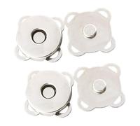 Trimming Shop Magnético Cierres Metal Cierres Costura Accesorio para Bricolaje Ropa, Manualidades, Bolsos, Cuero Abrigo, Chaqueta Bolso Creación - Plateado (18mm), 18mm