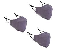 Trimming Shop Mascarilla facial de algodón, reutilizable, lavable y a prueba de polvo, transpirable y de seguridad, mascarilla anticontaminación, gris, paquete de 3