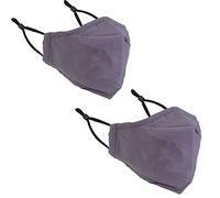 Trimming Shop Mascarilla facial de algodón, reutilizable, lavable y a prueba de polvo, transpirable y de seguridad, mascarilla anticontaminación, gris, paquete de 2