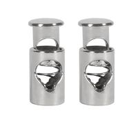 Trimming Shop Metal Cuerda Cerradura Resorte Cargado Stop Conmutador Cierre para Equipaje, Correa, Cordones de los Zapatos, Chaquetas, Mochila, Ropa, Bricolaje Proyectos, Deportiva - Plateado, 2pcs