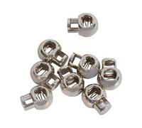 Trimming Shop Metal Cuerda Cerradura Resorte Cargado Stop Conmutador Cierre para Equipaje, Correa, Ropa, Bricolaje Proyectos, Mochila, Deportiva, Cordones de los Zapatos,Chaquetas - Plateado, 20pcs