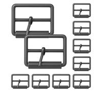 Trimming Shop Metal Simple Clavijas Rodillo Hebilla Correa Ajustador para Zapatos, Bolsas, Equipaje, Mochila, Ropa Accesorios, Leathercraft, Plateado, 20mm, 10pcs - Gunmetal (30mm), 30mm