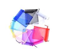 Trimming Shop Mezclado Coloreado Bolsas de Regalo de Organza Envolvente Fundas para Boda Fiesta, Dulces, Joya, Decoración, Favores de Fiesta, Regalar, 9 X 12cm - Multicolor (9cm X 12cm), 50pcs