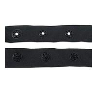 Trimming Shop Negro Cierre a Presión Cinta con Broche a Presión Cinta para Bebé Monos, Bebés Ropa, Costura Pequeño Garments - Negro, 1 m
