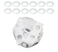 Trimming Shop Ojales de cortina de plástico de 40 mm con cinta de 1 metro para ventana, puerta, cortinas de habitación, suministros de cortinas de bricolaje (blanco, 8 piezas)
