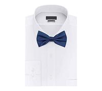 Trimming Shop Pajaritas preatadas para hombre, corbata elegante de poliéster satinado de color sólido con correa ajustable para uso casual y formal, accesorio de moda para fiesta de boda, azul marino,