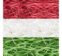 Trimming Shop Papel de seda triturado rojo, verde y blanco de 600 g, sin polvo, papel triturado de Navidad para rellenar cestas y envolver regalos, relleno acolchado ideal para cajas de envío, cestas