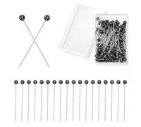 Trimming Shop Paquete de 100 alfileres de Costura con Cabeza de Perla plomiza, 40 mm, Rectos, para Costura, Acolchado, Joyas, Manualidades, decoración de Flores, proyectos de Bricolaje