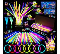 Trimming Shop Paquete de 25 Barras Luminosas de Neón con Conectores | Pulseras y Collares Fluorescentes para Fiestas, Cumpleaños, Bodas y Halloween