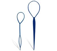 Trimming Shop Pelo Trenza Topsy Herramienta Cola de Caballo Bucle Estilismo Maker para Mujer Niña, Bricolaje Pelo Giro Accesorio Moda, 2pcs - Azul