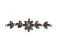 Trimming Shop Precioso Parche de Costura con Cristales Negros Mate con Diamantes de imitación y Diamantes de imitación para Bodas, 14 x 4 cm