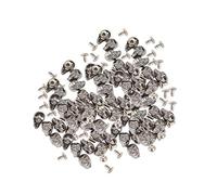 Trimming Shop Remaches de cabeza de calavera con pin de metal para chaqueta de cuero, decoración de ropa, proyectos de manualidades, accesorios punk y góticos, 9 mm x 15 mm, plata, 100 unidades