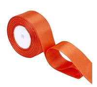 Trimming Shop - Rollo de cinta de color naranja (23 mm x 25 m, satén de doble cara, 100% poliéster, para envoltorio de regalo, decoración, artes y manualidades, lavable a máquina