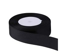 Trimming Shop Rollo de cinta negra de 20 mm x 25 metros, satén de doble cara, 100 % poliéster, para envolver regalos, decoración, artes y manualidades, lavable a máquina