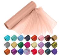 Trimming Shop Rollo de Organza Nieve Fino Purpurina Tela 25m X 29cm para Boda Evento, Silla Cinta Lazo, Camino de Mesa, Navidad Evento, Decoración Fiesta, Oro Rosa