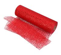 Trimming Shop Rollo de tela de tul de Navidad con purpurina suave con lentejuelas brillantes de 11 pulgadas x 27 yardas para árbol de Navidad, camino de mesa, boda, decoración de banquetes, color rojo