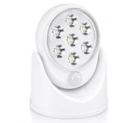 Trimming Shop Sensor Movimiento Luz Activado sin Cable Luz Angel 7 Led Peldaños Porches Cubiertas Patios Garajes vía Escaleras Porches Armarios y más (Blanco) - New