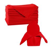 Trimming Shop Servilletas de Mesa de Navidad Rojas de poliéster hiladas servilletas servilletas de Vacaciones, servilletas para Año Nuevo, Suministros de Cena, decoración de Fiesta, 20 Piezas