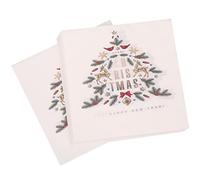 Trimming Shop Servilletas de papel blanco con renos y copos de nieve dorados de 33 cm, servilletas de Navidad de 2 capas, vajilla y suministros de fiesta para cenas, bufés y celebraciones de invierno