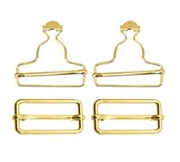 Trimming Shop Set De 40mm Oro Rodillera Hebillas - Dungaree Broches con Rectángulo Hebilla para Tirantes Y Tiras - Cierres para Overoles Y Delantal Vestidos - Oro, 40mm