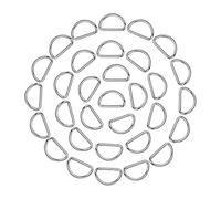 Trimming Shop Sujetadores de Anillo en D de Metal no Soldado, Hebillas para Bolsa de Mano, Correa de Correas, Monedero, Collares de Perro, Cinturones, proyectos de Bricolaje, 25 mm, Plata, 50 Piezas