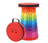 Trimming Shop Taburete telescópico plegable y plegable de servicio pesado, asiento plegable portátil y ajustable para camping, pesca, barbacoa, senderismo, uso en interiores y exteriores, con carga