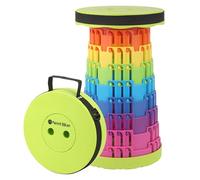 Trimming Shop Taburete telescópico plegable y plegable resistente, asiento plegable emergente portátil y ajustable para camping, pesca, barbacoa, senderismo, uso en interiores y exteriores, con carga