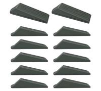 Trimming Shop Tope de goma gris para puerta, paquete de 12, resistente, antideslizante, tope de cuña de goma antideslizante para suelos y zócalos, todo tipo de topes de puerta para uso doméstico