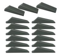 Trimming Shop Tope de goma gris para puerta, paquete de 15, resistente, antideslizante, tope de cuña de goma antideslizante para suelos y zócalos, todo tipo de topes de puerta para uso doméstico