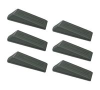 Trimming Shop Tope de goma gris para puerta, paquete de 6, resistente, antideslizante, tope de cuña de goma antideslizante para suelos y zócalos, todo tipo de topes de puerta para uso doméstico