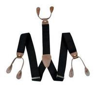 Trimming Shop Unisex Marrón Elástico Tirantes Forma Y Liso Tirantes Ajustables con Antideslizante Cierre para Pantalones, Vaqueros, Pantalones, 25mm - Negro, 44"