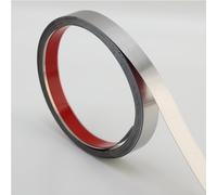 Trimold Moldura para pared, de acero inoxidable cepillado, autoadhesiva y flexible, para marco de espejo, relleno de huecos en chimenea y microondas (Plateado cepillado, 5 m x 4 cm)