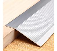 Trimold Tira de Transición de Piso de Aluminio, Adecuada para Umbral de Puerta, Rampa, Azulejos, Tarimas de Madera Contrachapada, Puente de Altura entre 8-40 mm (0,9 m x 100 mm, Plateado Mate)