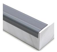 Trimold Vinilo Antideslizante para Nariz de Escalera, Peldaño de Escalera Antideslizante Adhesivo, Protector de Borde de Moldura Flexible de Goma para Uso en Interiores y Exteriores (10m, Gris)