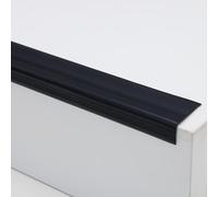 Trimold Vinilo Antideslizante para Nariz de Escalera, Peldaño de Escalera Antideslizante Adhesivo, Protector de Borde de Moldura Flexible de Goma para Uso en Interiores y Exteriores (10m, Negro)