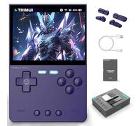Trimui ladrillo Patio Trasero Consola de Juegos portátil 13000+ Juegos,3,2 Pulgadas Arcade portátil emulador de Videojuegos para los presentes,3000 mah Red de Apoyo a la Batalla (purple-64g)