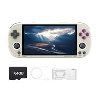 Trimui Smart Pro - Consola de juegos portátil con pantalla de 4.96 pulgadas, sistema Linux, tarjeta TF de 64G incorporada, gris retro
