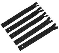 Trimz 20 cm (~ 8 Pulgadas) Negro de una vía Cierre Final con Dientes de 4 mm 5 Piezas, Poliéster, 5