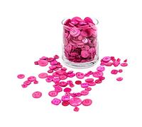 Trimz Botones de formas y tamaños surtidos, 250 g, color fucsia