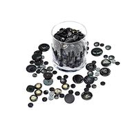 Trimz Botones de formas y tamaños surtidos, 250 g, color negro