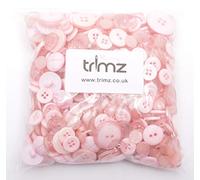Trimz Botones de formas y tamaños surtidos, 250 g, color rosa