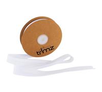 Trimz, Cinta al bies 100% algodón, color blanco, 20/10/10 mm x 20 m.